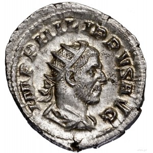 Antoninian, 247–249, Rzym; Aw: Popiersie cesarza w koro...