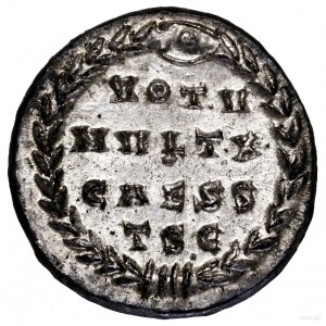 Follis, 318–319, Tesaloniki; Aw: Popiersie cezara w pra...