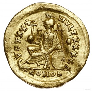 Solidus, 430–440, Konstantynopol; Aw: Popiersie cesarza...