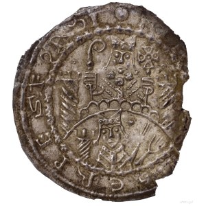 Brakteat, bez daty (1142–1153); na łuku półpostać Marci...