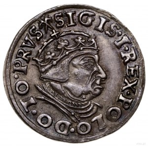 Trojak, 1539, Gdańsk; popiersie króla w czepcu i koroni...