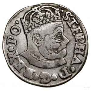Trojak, 1579, Olkusz; Aw: Duża głowa króla, wokoło STEP...
