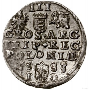 Trojak, 1583, Olkusz; litery I-D (Jana Dulskiego) rozdz...
