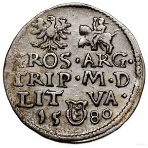 Trojak, 1580, Wilno; nominał III w kartuszu pod popiers...