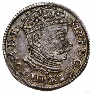 Trojak, 1581, Wilno; nominał III w okrągłej tarczy na a...