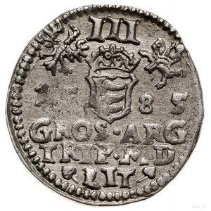 Trojak, 1585, Wilno; herb Lis na awersie między PO a M;...