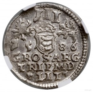 Trojak, 1586, Wilno; bez herbu Lis pod popiersiem, na a...