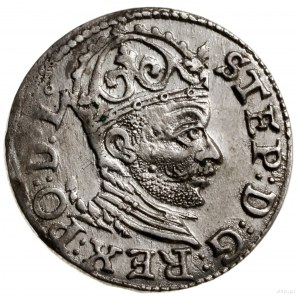 Trojak, 1584, Ryga; korona wysoka z liliami, odmiana z ...