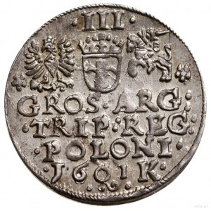 Trojak, 1601, Kraków; popiersie króla w lewo; Iger K.01...