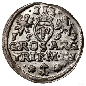 Trojak, 1593, Wilno; końcówki legend L / L, u dołu rewe...