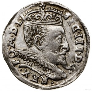 Trojak, 1594, Wilno; duża głowa króla, kropki po bokach...