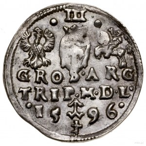 Trojak, 1596, Wilno; typ monety z herbem Chalecki u doł...