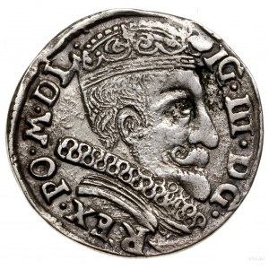 Trojak, 1598, Wilno; u dołu głowa wołu i herb Chalecki,...