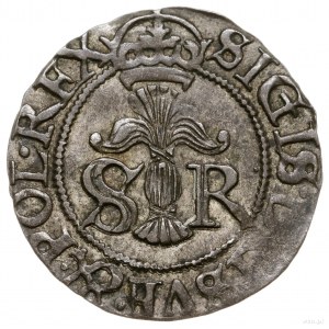 1/2 öre, 1597, Sztokholm; odmiana z SVE & POL REX w legend...