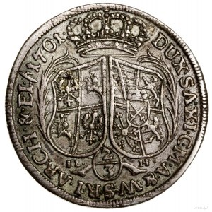 2/3 talara (gulden), 1703 ILH, Drezno; IL - H (inicjały...