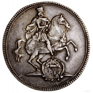 Półtalar wikariacki, 1711, Drezno; Aw: Król na koniu w ...