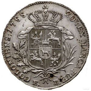 Półtalar, 1788 EB, Warszawa; Aw: Głowa króla w prawo, w...