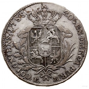 Półtalar, 1788 EB, Warszawa; Aw: Głowa króla zwrócona w...