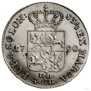 Złotówka (4 grosze), 1790 EB, Warszawa; H-Cz. 3321, Par...