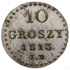 10 groszy, 1813 IB, Warszawa; Kahnt FA3 1273, Kop. 3690...