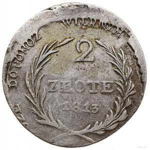 2 złote, 1813, Zamość; odmiana z dłuższymi gałązkami wi...