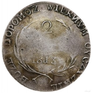 2 złote, 1813, Zamość; odmiana z krótkimi gałązkami wie...