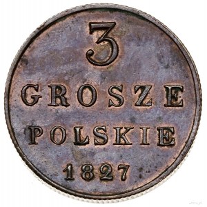 3 grosze, 1827 FH, Warszawa; nowe bicie – II połowa XIX...