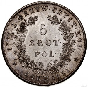 5 złotych, 1831 KG, Warszawa; na rewersie ułamek 211/62...