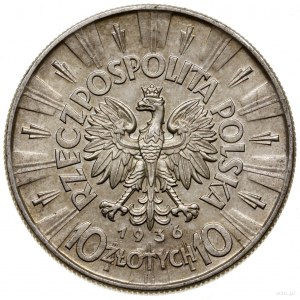 10 złotych, 1936, Warszawa; Józef Piłsudski; Kop. 3004,...