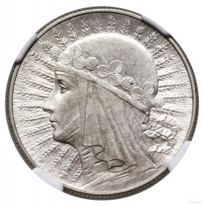 5 złotych, 1933, Warszawa; Głowa kobiety w czepcu; Kop....