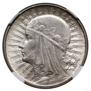 5 złotych, 1934, Warszawa; Głowa kobiety w czepcu; Kop....