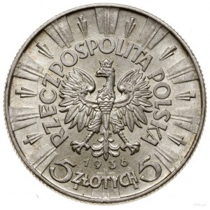 5 złotych. 1936, Warszawa; Józef Piłsudski; Kop. 2961, ...