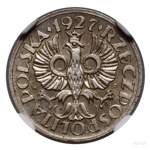 1 grosz, 1927, Warszawa; moneta obiegowa, ale wybita w ...