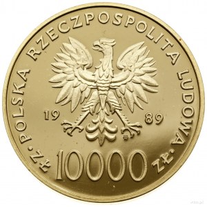 10.000 złotych, 1989, Warszawa; Jan Paweł II (popiersie...