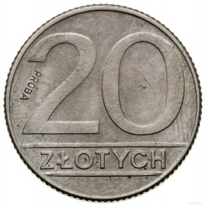 20 złotych, 1989, Warszawa; Nominał – PRÓBA (napis PRÓB...