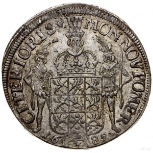 2/3 talara (gulden), 1689 ILA, Szczecin; Aw: Popiersie ...