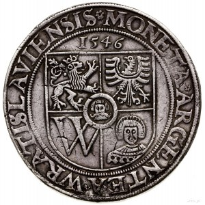 Talar, 1546, Wrocław; Aw: Pięciopolowa tarcza herbowa, ...