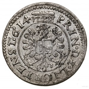 3 krajcary, 1614 BH, Opawa; Orzeł na rewersie; E.-M. 12...