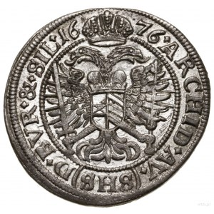 6 krajcarów, 1676, Wrocław; na awersie i rewersie inter...