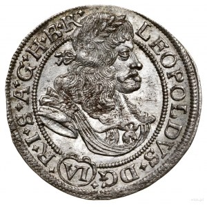 6 krajcarów, 1677, Wrocław; ARCHID AUS w legendzie rewe...