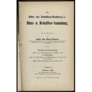 Katalog aukcyjny Julius und Albert Erbstein „Die Ritter...