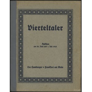 Katalog aukcyjny Leo Hamburger „Vierteltaler Auktion” 3...