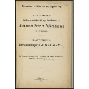 Katalog aukcyjny Dr. Eugen Merzbacher „Sammlung des Ale...