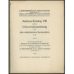 Katalog aukcyjny A. Riechmann & Co. „Universalsammlung ...