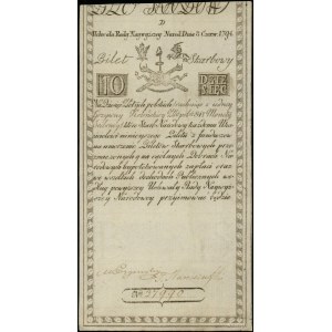 10 złotych polskich, 8.06.1794; seria D, numeracja 3799...