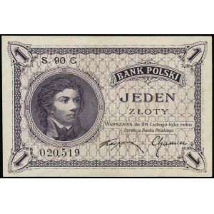 1 złoty, 28.02.1919; seria 90 C, numeracja 020519; Luco...