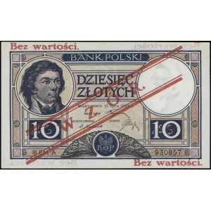 10 złotych, 15.07.1924; III emisja, seria A, numeracja ...
