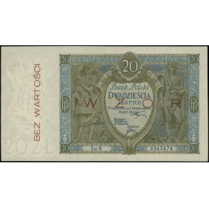 20 złotych, 1.03.1926; seria B, numeracja 0245678, po o...