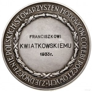 Medal nagrodowy za hodowlę gołębi, 1929, projektu Józef...