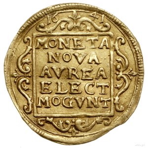 Dukat, 1641, Moguncja; Aw: Czteropolowa tarcza herbowa,...
